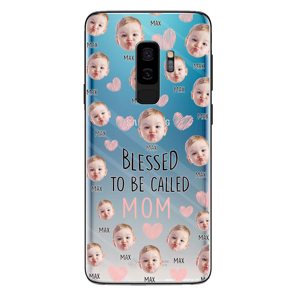 Heureuse d'être maman - Coque de téléphone transparente personnalisée pour maman