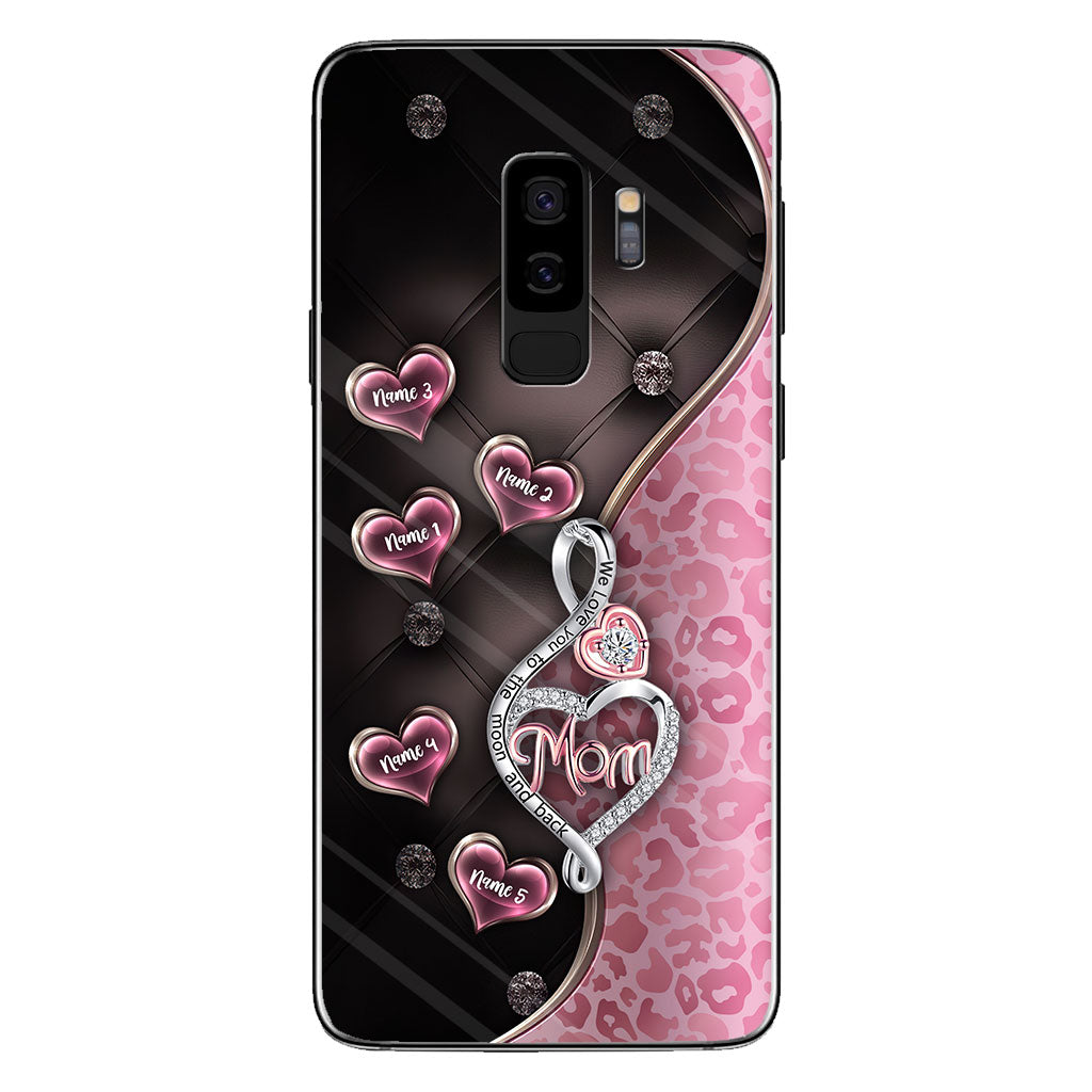 Coque de téléphone personnalisée « To the Moon And Back » en or rose pour la fête des mères