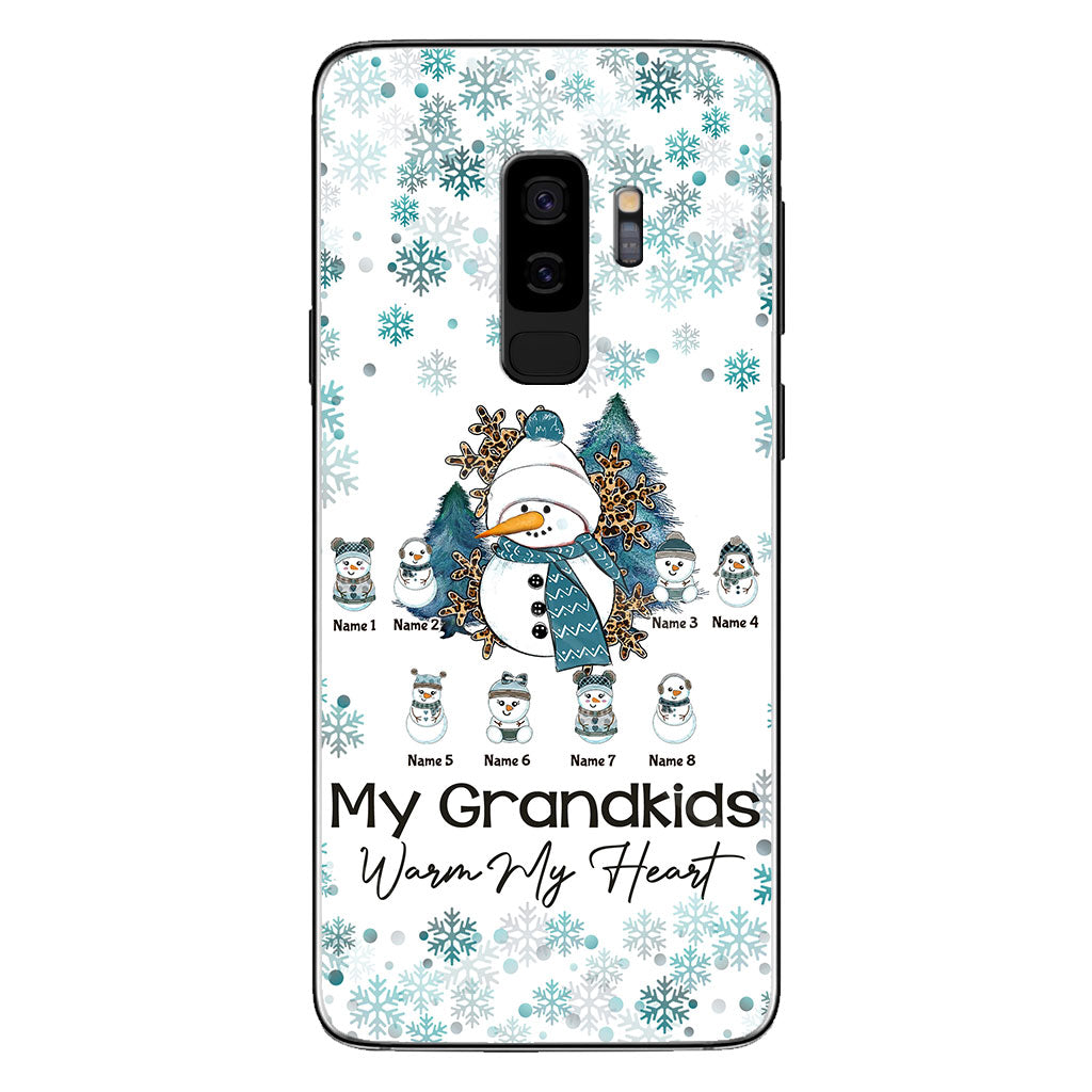 Mes petits-enfants me font chaud au cœur - Coque de téléphone personnalisée de Noël pour grand-mère