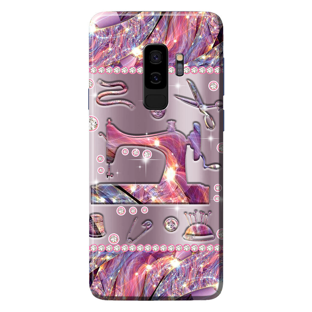 Coque de téléphone imprimée à motif métallique cousu 062021