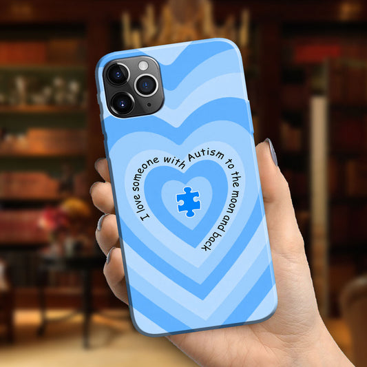 Coque de téléphone « J'aime quelqu'un qui a de l'autisme »