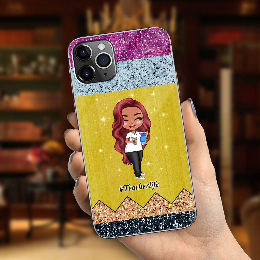 Enseigner, c'est un métier de cœur - Coque de téléphone personnalisée pour enseignants avec motif 3D