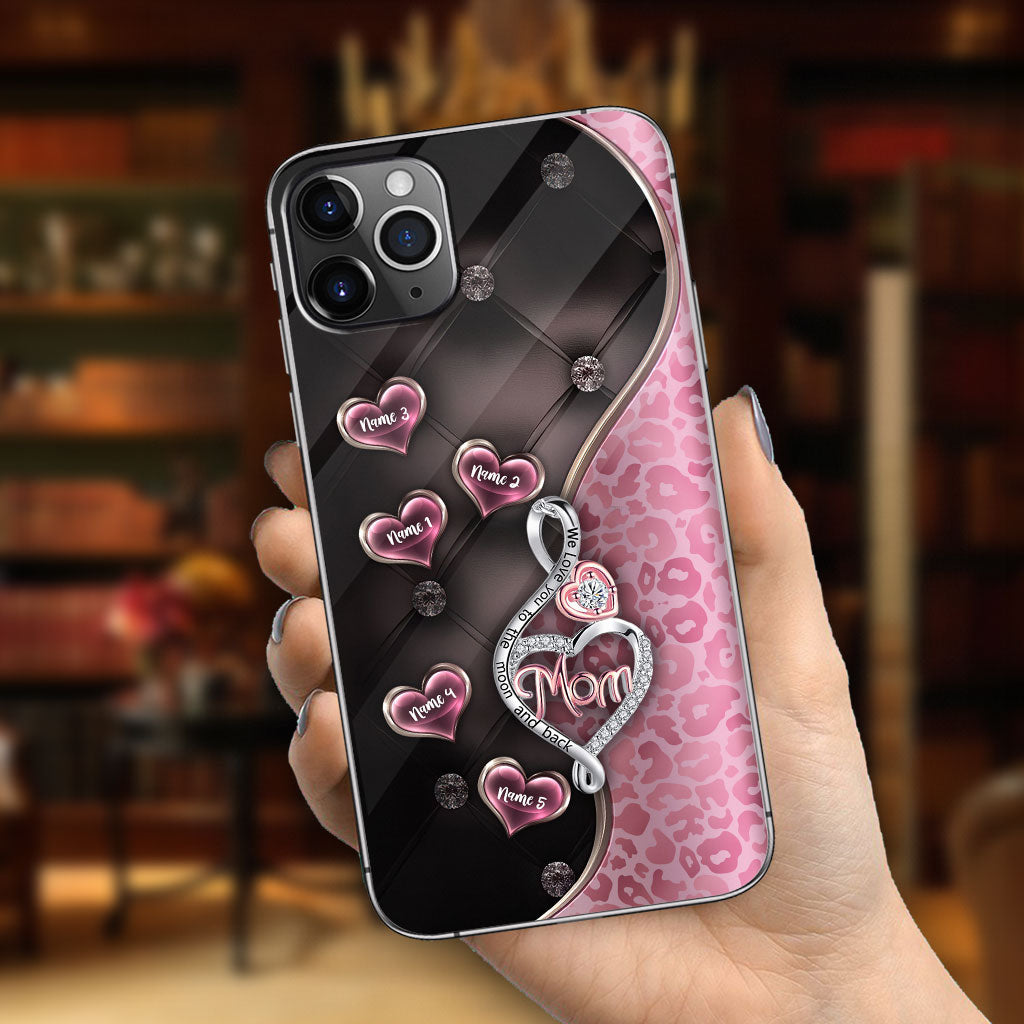 Coque de téléphone personnalisée « To the Moon And Back » en or rose pour la fête des mères