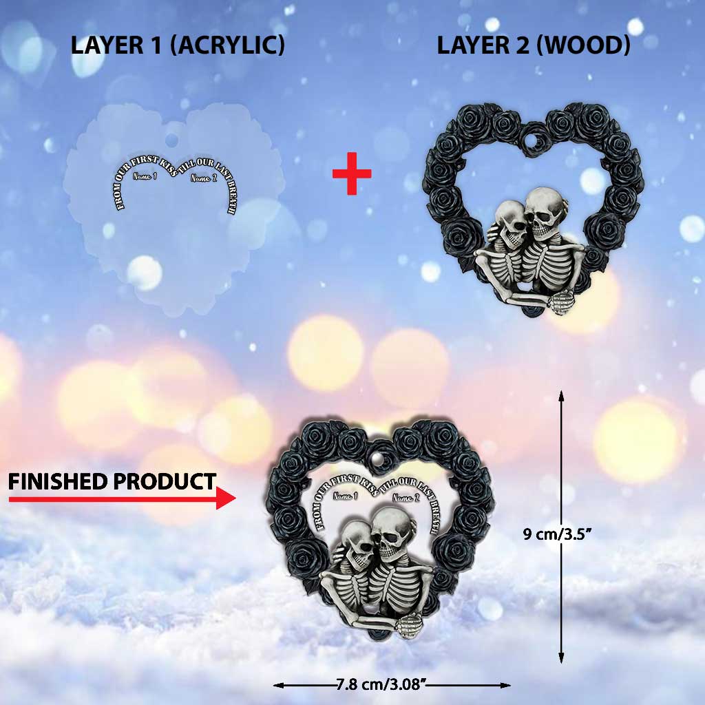 Jusqu'à notre dernier souffle - Ornement de Noël personnalisé en forme de crâne à plusieurs niveaux
