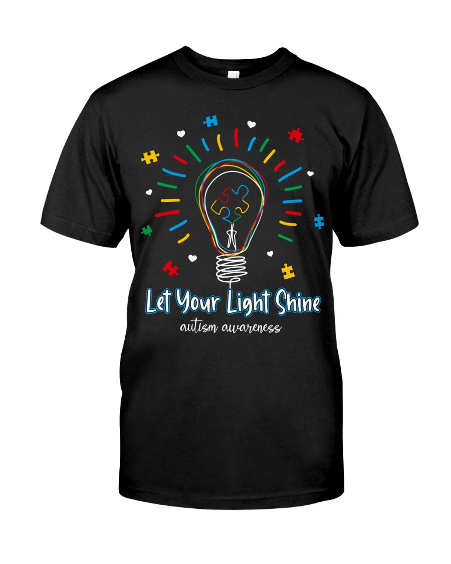 T-shirt et sweat à capuche « Let Your Light Shine » (Sensibilisation à l'autisme) 0523