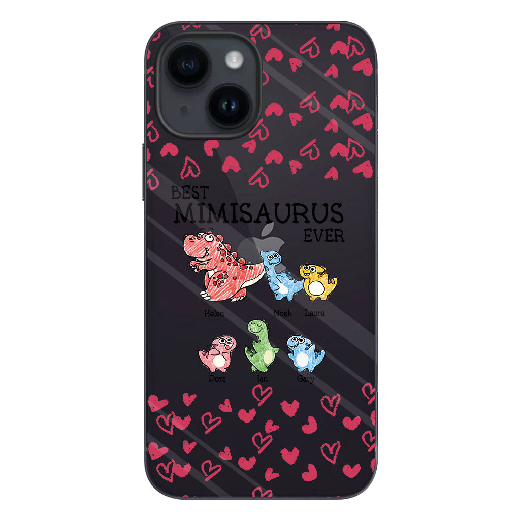 Best Mimisaurus Ever - Gift for grandma, grandpa, dad, mom, aunt, uncle - Personalized Clear Phone Case