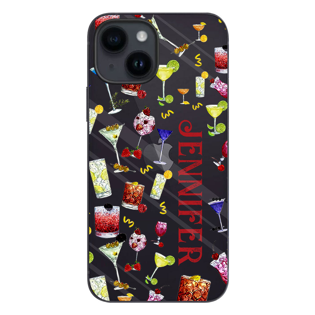 Ambiance estivale - Coque de téléphone transparente personnalisée « Cocktail »