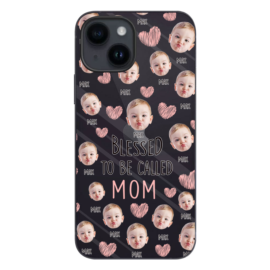 Heureuse d'être maman - Coque de téléphone transparente personnalisée pour maman