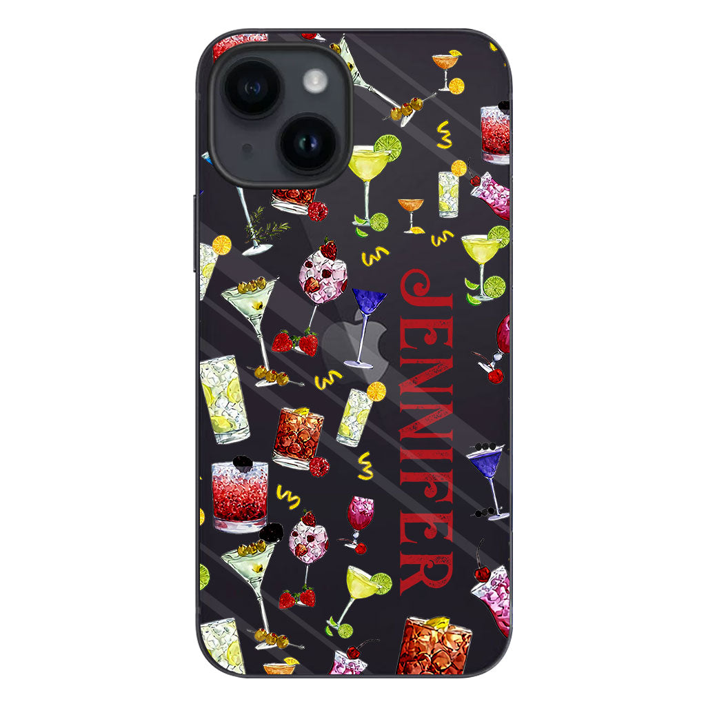 Ambiance estivale - Coque de téléphone transparente personnalisée « Cocktail »