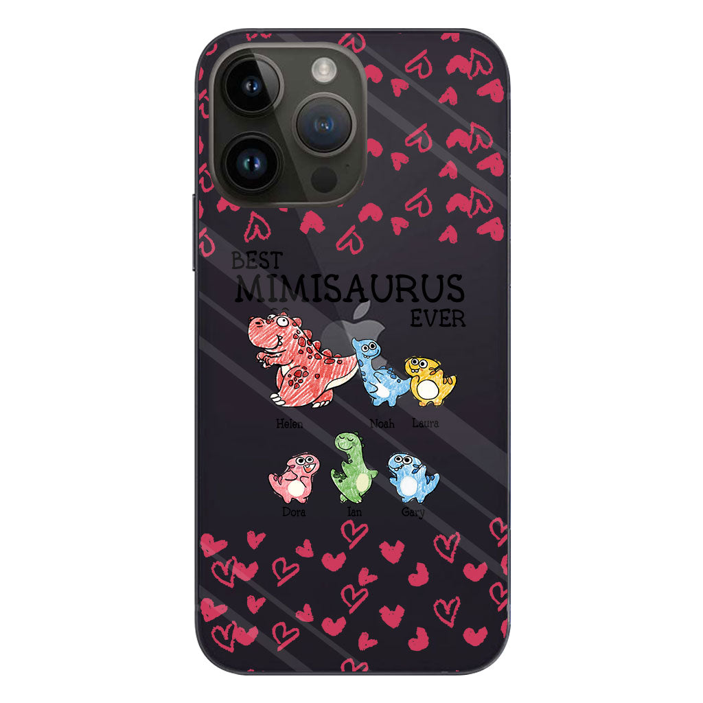 Best Mimisaurus Ever - Gift for grandma, grandpa, dad, mom, aunt, uncle - Personalized Clear Phone Case