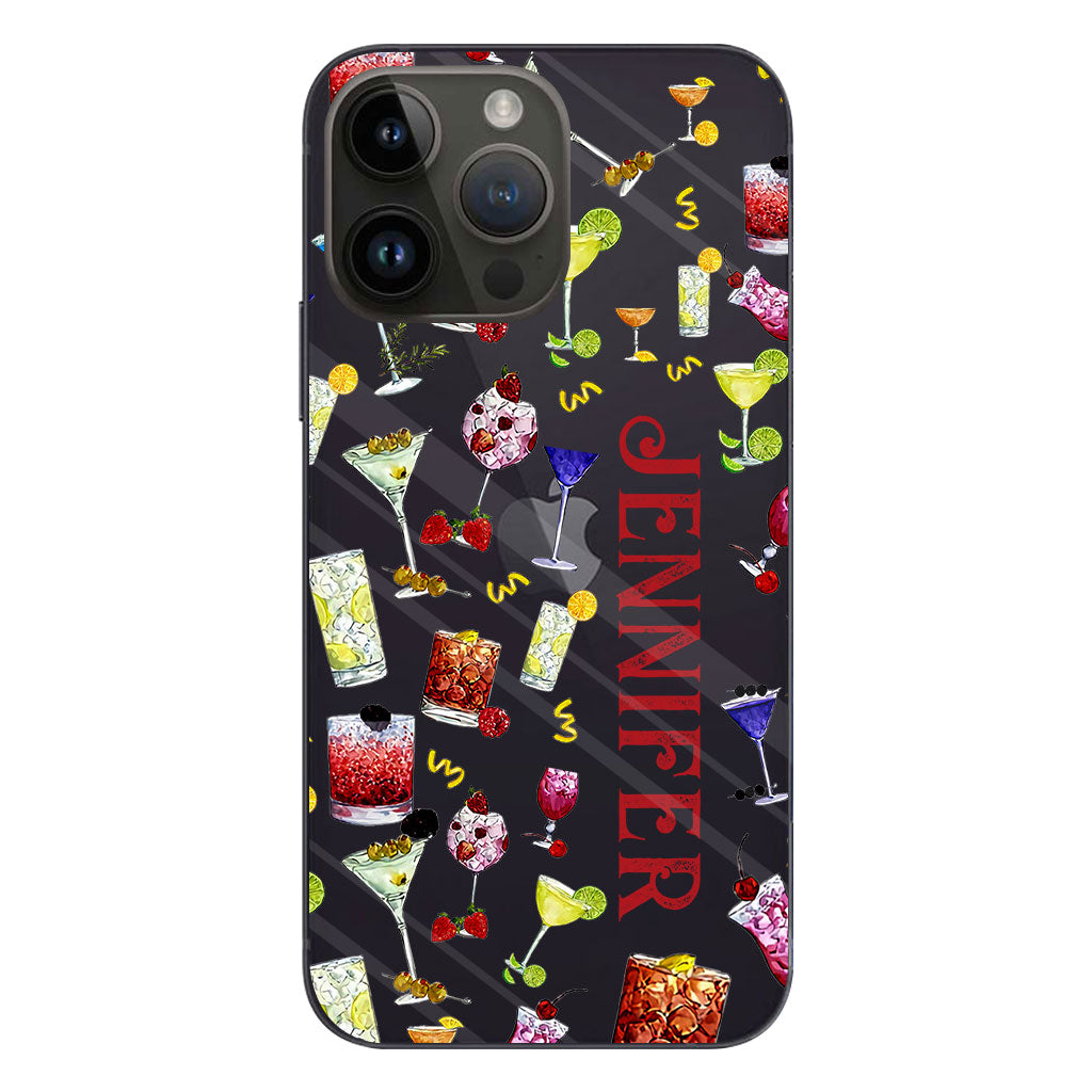 Ambiance estivale - Coque de téléphone transparente personnalisée « Cocktail »