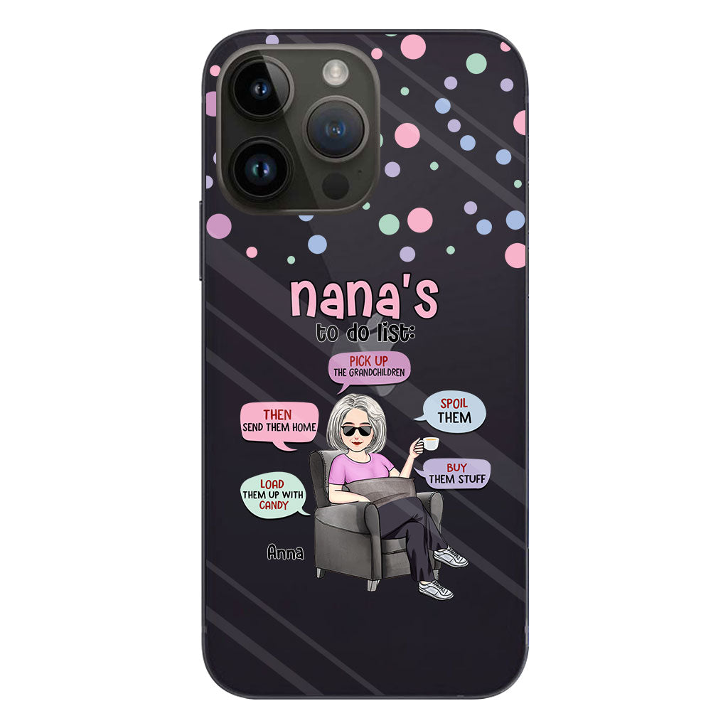 Liste de choses à faire de mamie - Coque de téléphone transparente personnalisée pour grand-mère